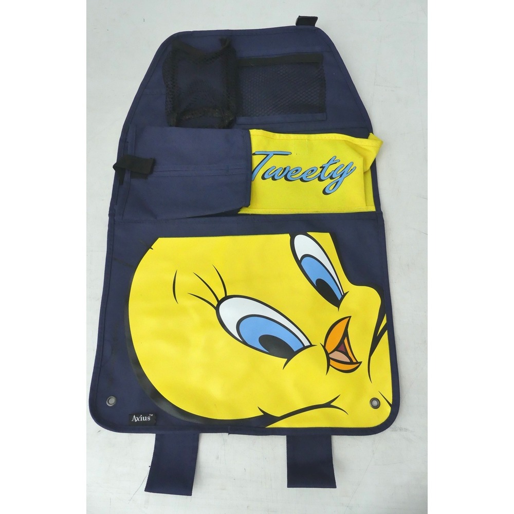 Vintage 1999 Looney Tunes Tweety Bird Car Seat Back Organizer Axius Navy Blue